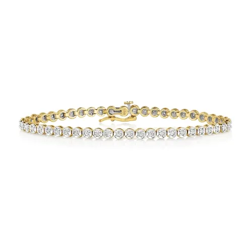 Exquisite Diamond Tennis Bracelet 9ct gold 1.00ct